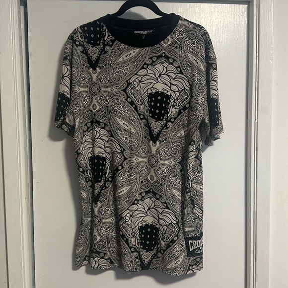EUC: Crooks  & Castles Medusa Casual Comfort t Shirt Size Large Black White - Picture 1 of 4